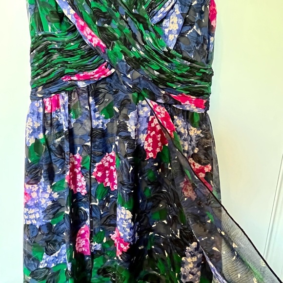 NWT Anna Sui x Anthropologie Blurred Hydrangea Silk Dress - Size 8​ - Picture 11 of 16